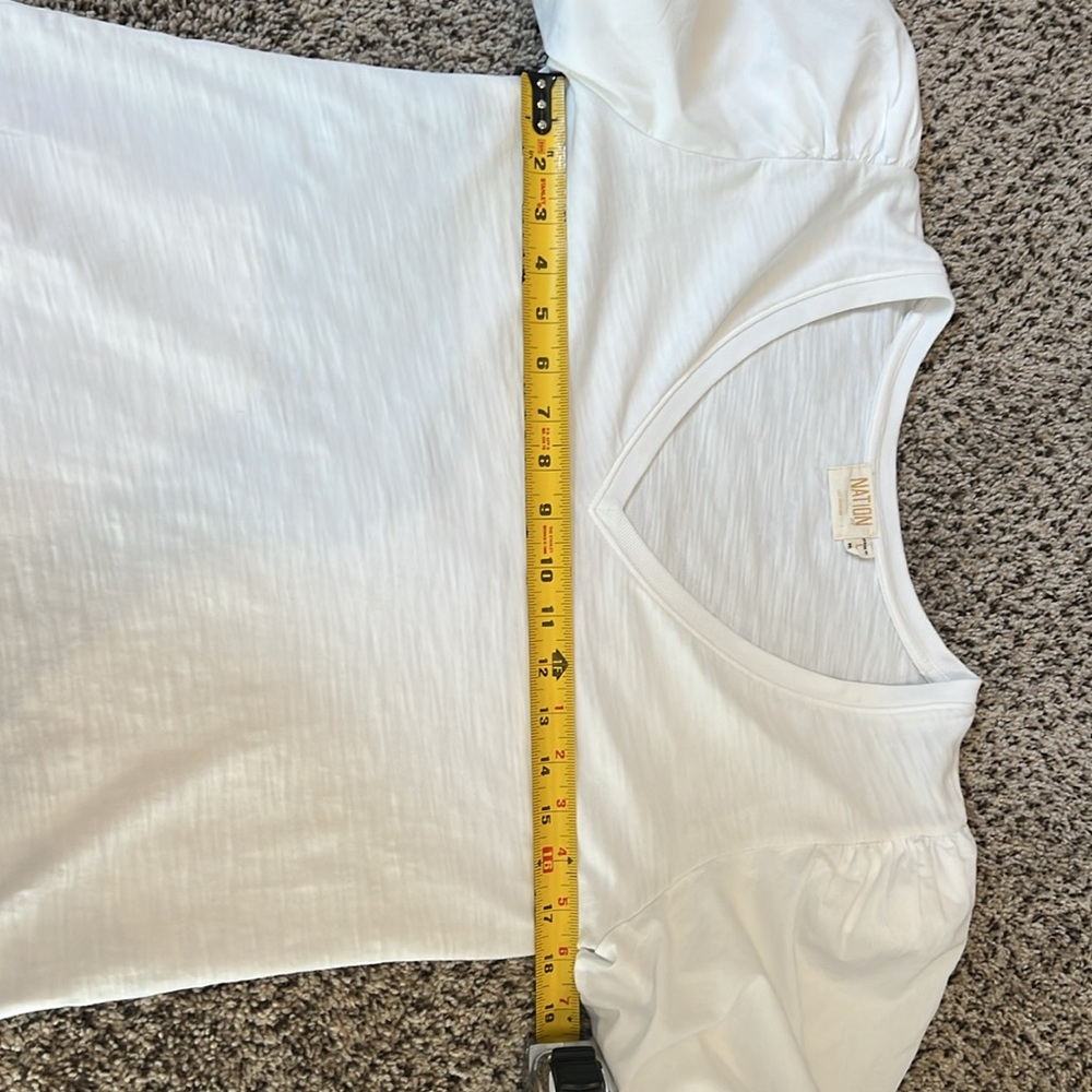 EUC NATION LTD White Teva Relaxed Bubble Tee. Size Large - Picture 5 of 8